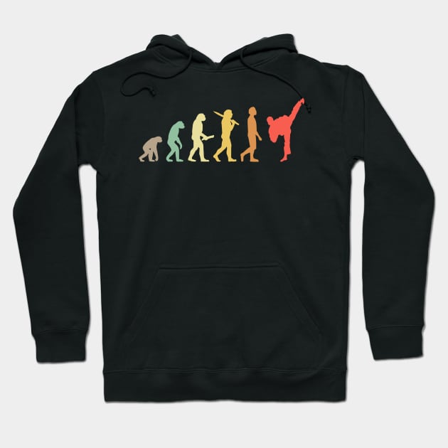 Retro Karate Evolution Gift For Karateka Hoodie by OceanRadar